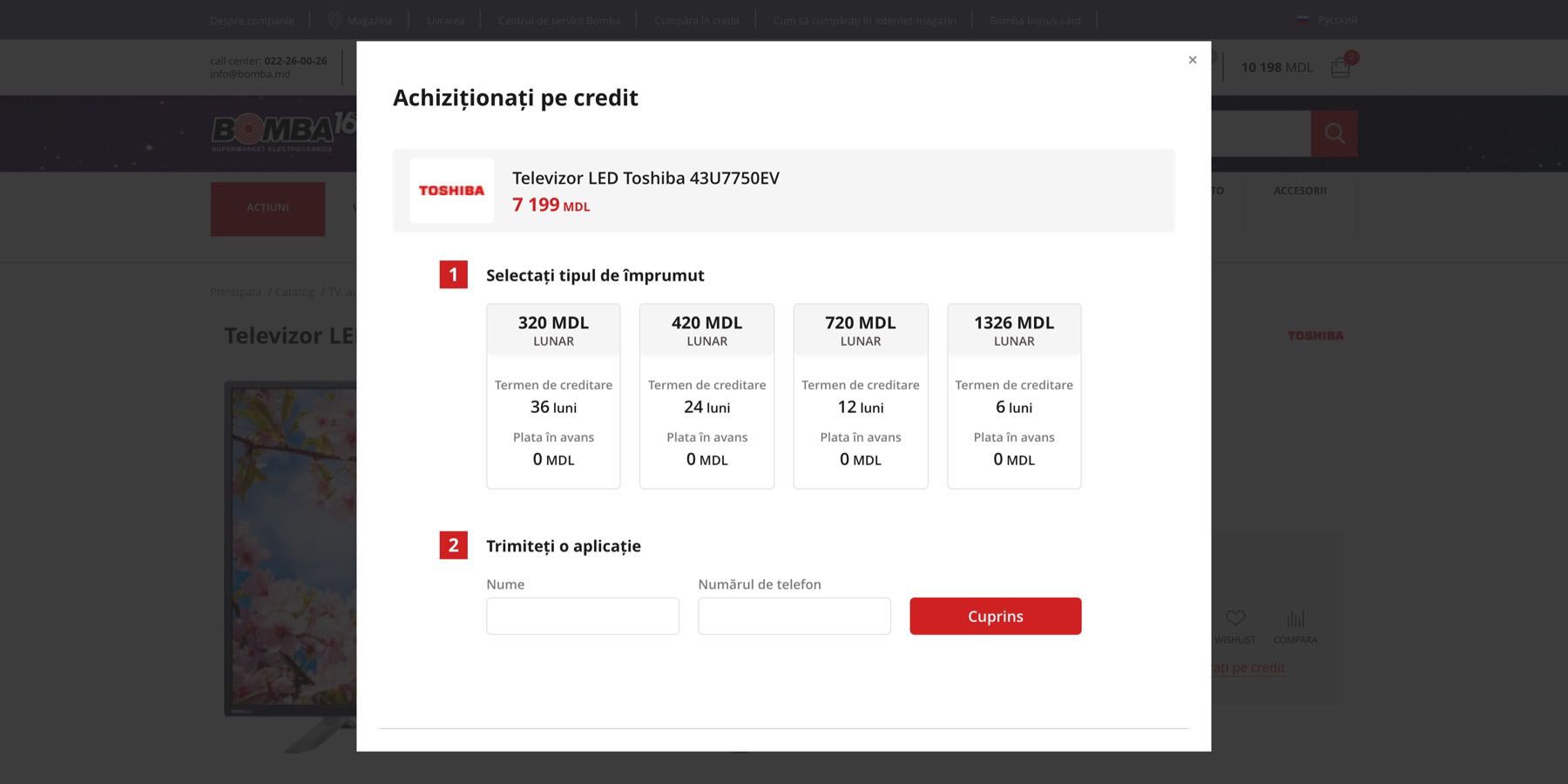 Magazinul online pentru aparate de uz casnic bomba.md