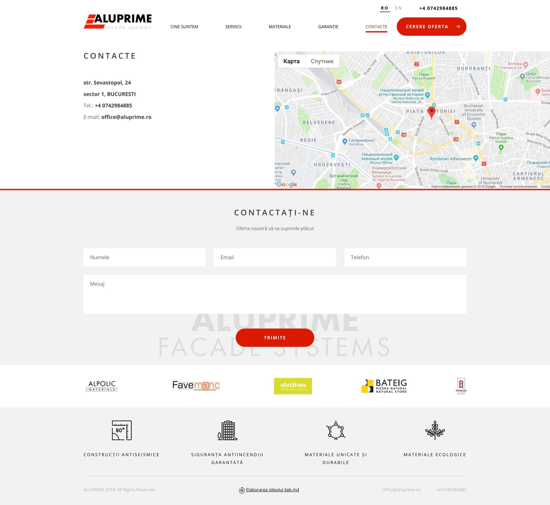 Site-ul pentru compania Euroline-Construct